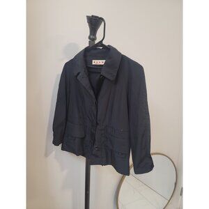 Marni Black Cropped Jacket Coat Size EU 44 Made in Italy